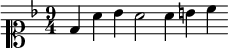 {\clef soprano \key d \minor \time 9/4 \relative d' { d4 a' bes a2 a4 b c }}